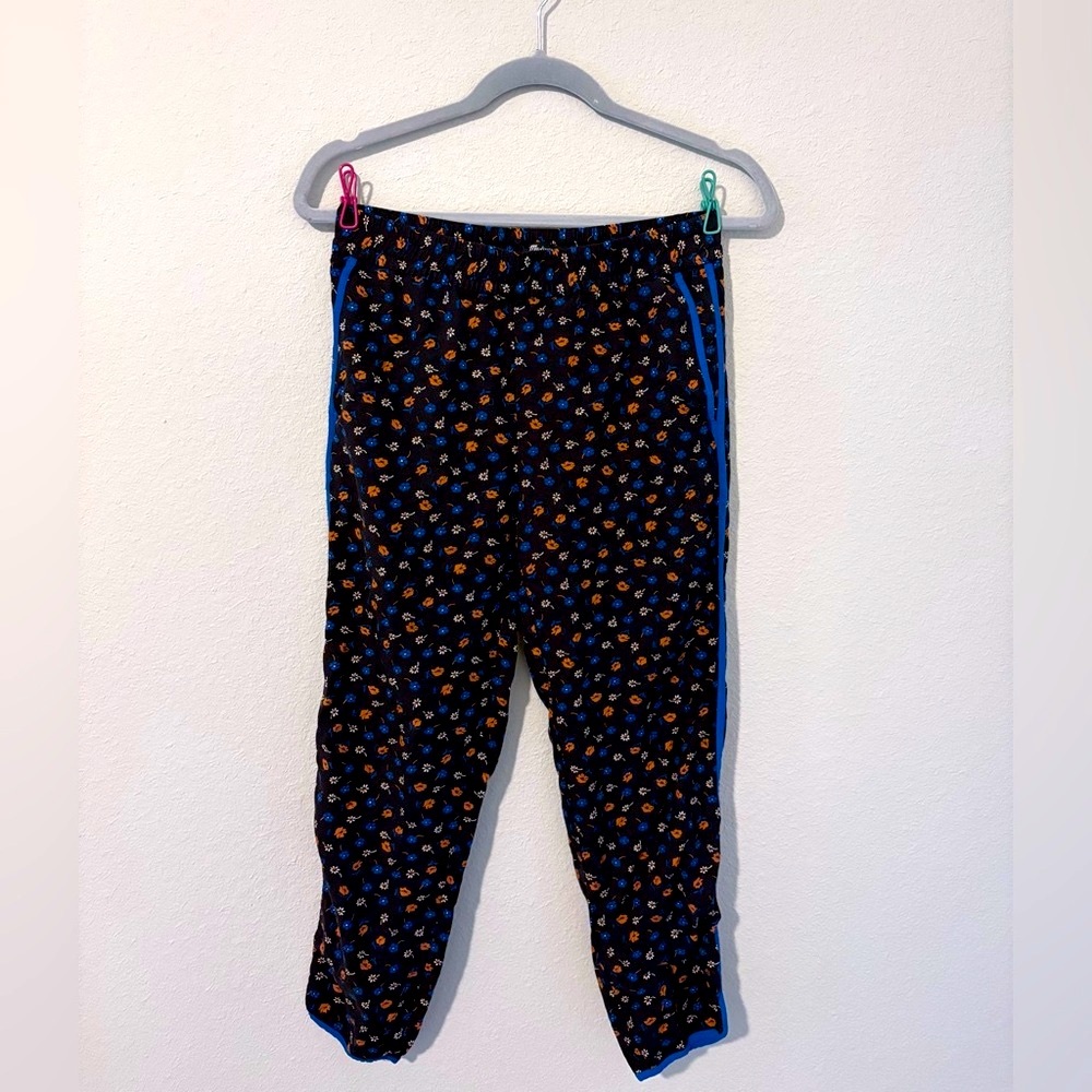 Madewell Black Pants with Floral Pattern